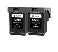 HEZHAOWH Replacement for H-*0P Ink Cartridge 122XL for 122 D-skjet 1510 2050 1000 1050 1050A 2000 2050A 2540 3000 3050 3052A Printer(2 Black)
