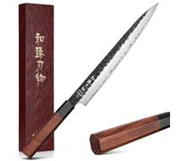 HEZHEN Couteaux à Découper, Professionnel Chef Couteau Trancher à en Acier Composite, Manche Octogonal en Redwood