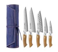 HEZHEN Ensembles de Couteaux de Cuisine Damas,Set de Couteaux de Chef Professionnels en Acier Damas avec Sac à Couteaux de Chef, Portable Sacoche de Rangement