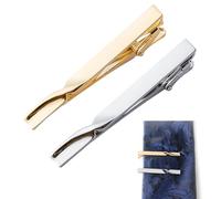 Hezhou 2 Pcs Coup Foudre Pinces Cravate Classiques Jeu Pinces Cravate Entreprise Innovante-Krawattenklammern Vidéos Krawatte Befestigung Pour Les Mariages Anniversaire Affaire (A)