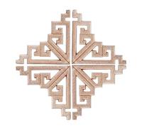 Hezhou Moulure Decorative Boisapplique de Sculpture sur Bois Sculpture Bois Decoration DéCalcomanies en Bois Massif Bois sculpté Onlay Applique Sculpture sur Bois Coin décalcomanie décoration (L)