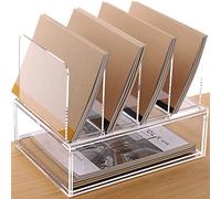 HeZone Accessoires de bureau en acrylique, organiseur de bureau avec tiroir pour bureau, organiseur de bureau en acrylique transparent pour le travail