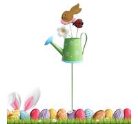 Hezudiay Bâtons de décoration de jardin - En métal - En forme d'arrosoir - Bâtons pour l'aménagement de paysages en plein air - Pour Pâques, printemps, extérieur, jardin, cour, terrasse et