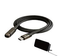 Hezudiay Câble de données 240 W, câble de charge rapide, 150 cm, 2 en 1, avec support invisible, câble de charge invisible avec support pour de données, jeux, vidéos, maison et voyage