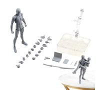 Hezudiay Mannequin articulé pour dessiner, figurine d'action, mannequin de vitrine, articulations mobiles, modèles de mannequins à dessin, gestes mobiles avec support de socle et accessoires