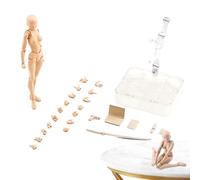 Hezudiay Mannequin articulé pour dessiner, figurine d'action, mannequin de vitrine, articulations mobiles, modèles de mannequins à dessin, gestes mobiles avec support de socle et accessoires
