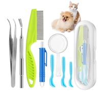 HezzLuv Accessoires Anti Tiques pour Chiens Chat, Accessoires Anti Tiques | Pince à Tiques 2 En 1 Crochet à Tiques En Acier Inoxydable Tire Tique Pour Chiens Chat et Humanité