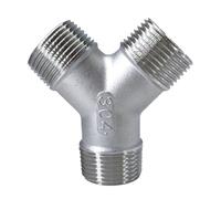 HF Mont 1/4 "3/8" 1/2 "3/4" 1 "1-1/4" 1-1/2 "2" mâle en forme de Y 3 voies connecteur coupleur séparateur 304 raccord de tuyau en acier inoxydable(1/2")