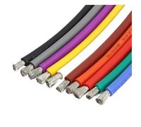HF Mont Câble en silicone souple 1/5/10 m, 26 24 22 20 18 16 14 12 10 8 6 4 2AWG, câblage automobile, fils électriques résistants à la chaleur(Red,5 METERS_12AWG)