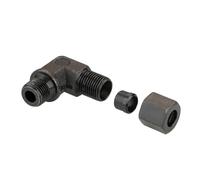 HF Mont Coude à 90 degrés M10x1 M14x1, 5 M16x1, 5 mâle, Tube de 6 8 10 12 Mm, Union de Compression à virole unique, raccord d'huile hydraulique en acier au carbone(M10x1-6mm)