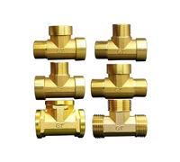 HF Mont DN20 3/4 "BSP femelle à mâle 3 voies Type té connecteur de raccord de tuyau en laiton adaptateur de couplage for eau, carburant et gaz(F-F-F Round)