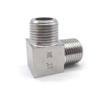 HF Mont Haute pression 1/8 "1/4" 3/8 "1/2" 3/4 "1" NPT femelle mâle coude Angle 90 degrés coupleur 304 en acier inoxydable raccord de tuyau eau gaz(Male To Male,BSP,1/8")