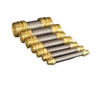 HF Mont Soufflet de climatisation central en acier inoxydable 304 1/2 3/4 G1" double fil extérieur tête en cuivre tuyau métallique DN 15 20 25(G1 length 400mm)