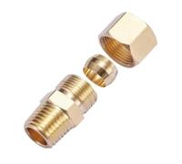 HF Mont Staright coude 1/8 "1/4" 3/8 "1/2" NPT mâle X 3/16 1/4 5/16 1/2 5/8 pouces Tube Union de Compression raccord en laiton gaz carburant eau(Straight Tube x NPTM,3l8 Inch 9.52mm,1/8")