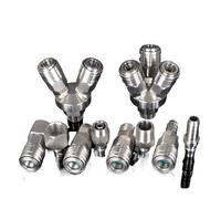 HF Mont Tuyau ardillon torsadé 8 10 12 Mm, 1/4 "3/8" 1/2 "BSPT mâle femelle 304 en acier inoxydable, auto-verrouillage, connecteur rapide, libération d'air pneumatique(304 Female 2)