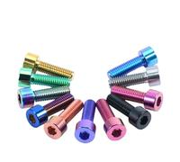 HF Mont Vis à tête cylindrique hexagonale en alliage de titane coloré de grade 12.9, M5, M6, M8, accessoires de vélo(Red,25mm,M6-1pcs)