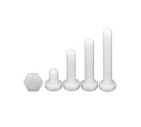 HF Mont Vis à tête hexagonale isolée en nylon blanc, 1/50 x M3 M4 M5 M6 M8 M10 M12 M14 M16, 5-120 mm, DIN 933(30mm,10pcs M5)