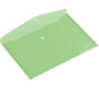 HF2 Enveloppe Porte-document (lot de 10), Taille A5, Pochette Porte document avec fermeture auto-agrippante, Vert transparent, Pour la maison, bureaux, école, Support de document, Format paysage