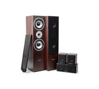 Fenton HF5W - Home Cinéma 5.0 - Noyer, 335 Watts, Pack de 5 Enceintes Home Cinéma, Idéal pour Films et Musiques