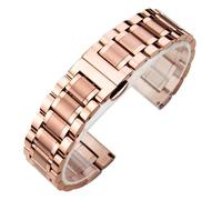 HFBZVAFC Bracelet de montre en acier inoxydable 12 mm-24 mm, unisexe, bracelet de montre connectée avec extrémités incurvées(Rose gold,18mm)