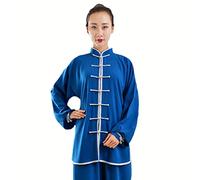 Kung Fu Vêtements Tai Chi Uniformes Kung FU Costume Arts Martiaux Costume Tenue Wing Chun pour Homme Et Femme,Blue1-XXL