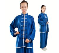 HFCY Tenue d'arts martiaux Tai Chi Kung Fu Vêtements pour homme et femme Chun Vêtements traditionnels, Bleu L