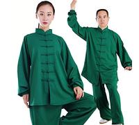 HFCY Uniformes chinoises traditionnelles de Tai Chi Kung Fu Vêtements pour les arts martiaux, pour femmes, hommes, vert-XL