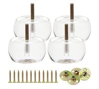 HFDASUENT Jeu de 4 Pieds de Meubles en Acrylique,Transparent Pied de Lit Pattes de Canapé Jambes de Canapé pour Meuble TV lit canapé Meuble de Salle de Bain Table Basse(Size:68×48mm)
