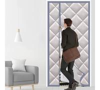 HFDASUENT Rideau de Porte Isolant Thermique,Porte Moustiquaire Magnétique à Ouverture Latérale,Rideau Thermique Isolant Anti Froid Porte,ImperméAble, Protection Contre Le Froid, Gris