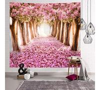 hfdch Tenture Murale Les Fleurs Roses Tapisserie Cadeau Tapisseries Hippie Mandala Bohème Psychédélique Complexe Indien Tenture Murale Literie Couvre-Lit Bohemian Ombre Hanging Pattern 225 X 200 Cm