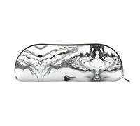 Hfderw Sac de rangement semi-circulaire en cuir avec fermeture éclair - Trousse à crayons portable - Sac à crayons - Sac de rangement pour cosmétiques - Doré - Taille unique - Art déco, doré, Taille