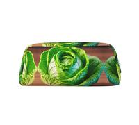 Hfderw Trousse à crayons en cuir avec fermeture éclair, portable, sac à stylos, sac de maquillage, sac de rangement, argent, taille unique, art déco, argent, taille standard, art déco, Argenté