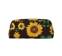 Hfderw Trousse à crayons en cuir avec fermeture éclair - Portable - Trousse de maquillage, argenté, Taille unique, Art Déco