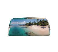 Hfderw Trousse à crayons stéréo en cuir avec fermeture éclair - Sac de rangement portable, Or, One Size, Art déco.