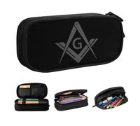 HFDGFJKKL Étuis à crayons Logo de la franc-maçonnerie Étuis à crayons de l’école Fille et garçon Grande capacité Maçonnerie Boîte à crayons Cadeau pour le Festival de papeterie des élèves