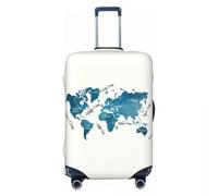 HFDGFJKKL Housse de valise de carte du monde bleue personnalisée protecteur mode géographie histoire housses de valise de voyage pour 18-32 pouces