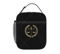 HFDGFJKKL Loi sur le sac à dos, Golden Scales of Justice, réconfortant portable réutilisable, boîte à lunch thermique Oxford Bento Tote pour le travail, cadeau du Festival de voyage