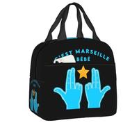 HFDGFJKKL Sac à dos C’est Marseille JUL Lunch Bag Femmes Glacière Boîte à lunch isotherme pour le travail scolaire Pique-Nourriture Tote Bags Cadeaux d’Halloween et de Noël