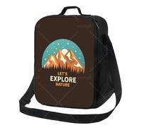 HFDGFJKKL Sac à dos Explorons la nature avec un bento thermique réutilisable à bretelle ajustable pour le travail, cadeau du festival Pic-nic Beach