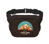 HFDGFJKKL Sac à dos Explorons la Nature Carré Double Couche à la Taille, Mode Sac Banane Bandoulière Bandoulière pour Hommes Femmes
