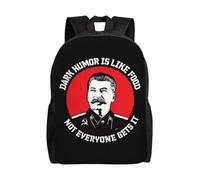 HFDGFJKKL Sac à dos : Leader de l’Union soviétique Joseph Staline Livre étudiant du collège Étudiant Portable 15 pouces CCCP Cadeau du Festival du drapeau communiste de l’URSS