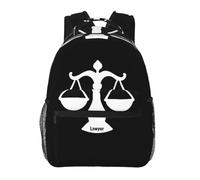 HFDGFJKKL Sac à dos Or Échelles De Justice Loi Logo Avocat Juridique Fête Garçons Filles Livre Étudiants École Enfants Sac à dos Épaule Cadeaux d’Halloween et de Noël