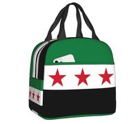 HFDGFJKKL Sac à dos personnalisé syrienne Trois étoiles rouges Syrie Drapeau Déjeuner isolé s pour les femmes Glacière thermique Nourriture Boîte à lunch Travail École Halloween et Noël cadeaux