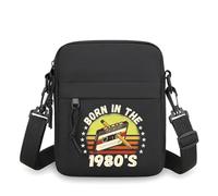 HFDGFJKKL Sac à dos pour femmes femmes décontractées en tissu Oxford bandoulière avec un cadeau de festival à bandoulière à sangle ajustable et fermeture éclair imprimée « Born in The 1980's »