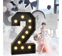 HFDJRWK Affichage Numérique Géant Noir, Grandes Lumières LED Numériques en Mosaïque Adaptées Aux Décorations de Ballons d'anniversaire, d'anniversaire Et de Fête de Remise des Diplômes.(2,100cm)