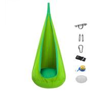 HFDJRWK Balançoire for Enfants, Balançoire Hamac en Coton for Enfants, Balançoire Sensorielle avec Sac de Rangement, Adaptée À Une Utilisation Intérieure Et Extérieure.(Green)