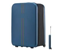 HFDJRWK Foldable Carry-on Suitcase with Spinner Wheels, Reinforced Bottom Pads, 3-Stage Telescopic Handle, Lightweight Business Travel Trolleyffaires Léger(Blue,24in)