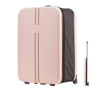 HFDJRWK Foldable Carry-on Suitcase with Spinner Wheels, Reinforced Bottom Pads, 3-Stage Telescopic Handle, Lightweight Business Travel Trolleyffaires Léger(Pink,20in)