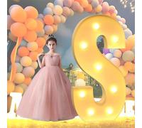 HFDJRWK Grande Enseigne Lumineuse en Lettres, Cadre en Mosaïque de Ballons, Idéale for Une Fête de Baptême Ou Une Demande en Mariage. Panneau en Mousse Prédécoupé À Monter Soi-même.(S,100cm)