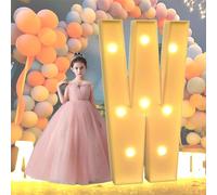 HFDJRWK Grande Enseigne Lumineuse en Lettres, Cadre en Mosaïque de Ballons, Idéale for Une Fête de Baptême Ou Une Demande en Mariage. Panneau en Mousse Prédécoupé À Monter Soi-même.(W,100cm)